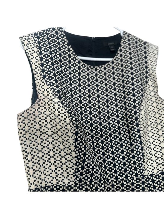 JCREW Black Label Geometric Sheath Dress Womens 10 Black Paneled Office Career - Picture 7 of 14